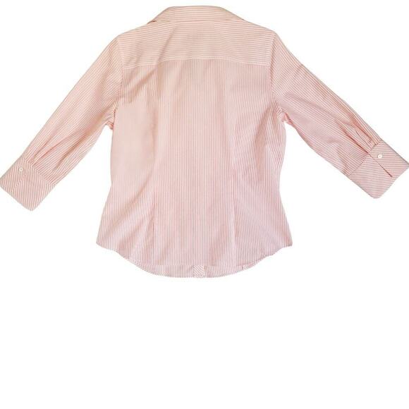 TALBOTS Pink Striped Wrinkle Resistant Button Up Shirt 10P Career Business Work - Picture 2 of 7